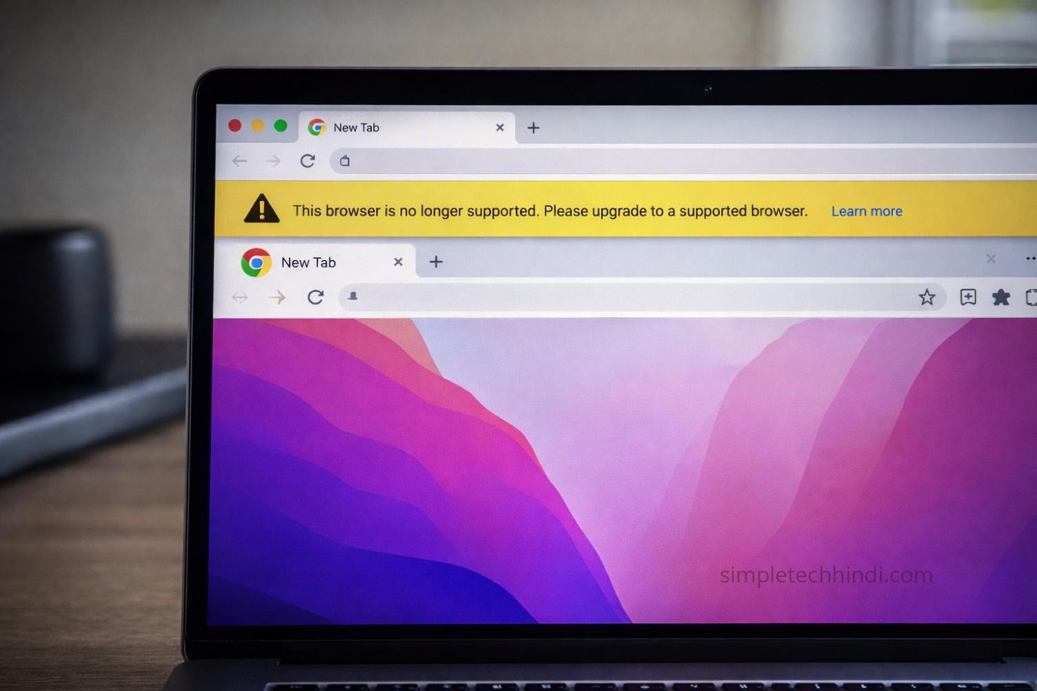 Chrome Warning Notification