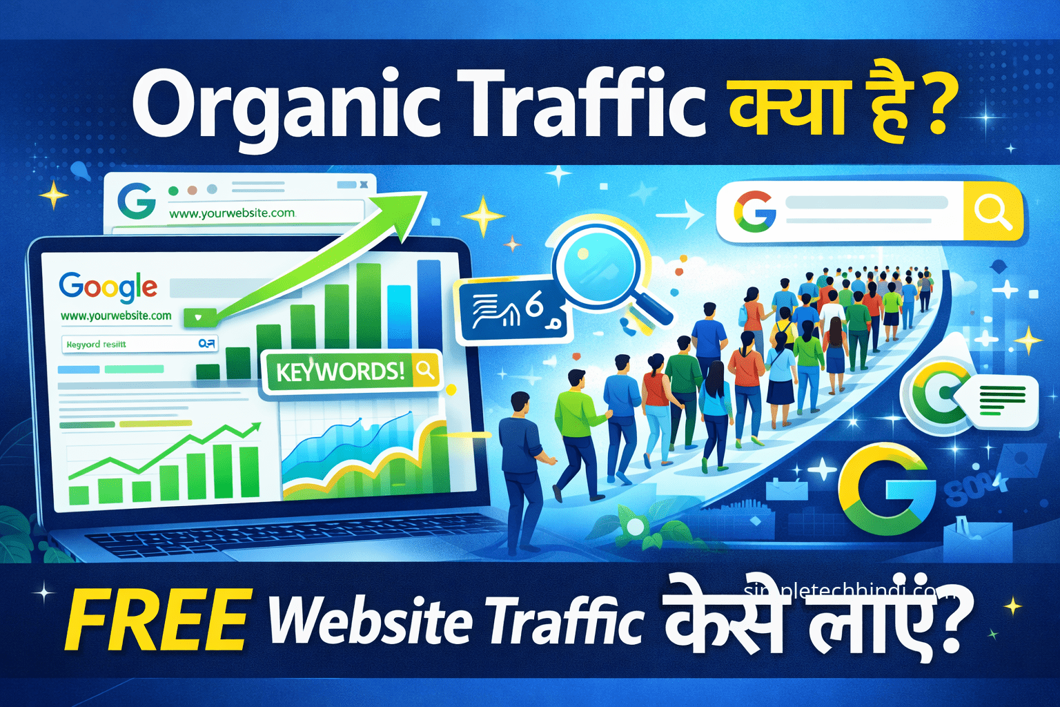 Organic Traffic kya hai? SEO से वेबसाइट पर फ्री ट्रैफिक कैसे बढ़ाएं (Complete Guide) Organic Traffic kya hai? SEO से वेबसाइट पर फ्री ट्रैफिक कैसे बढ़ाएं (Complete Guide)